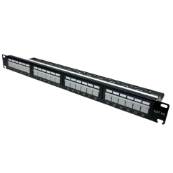 L&W ELECTRONICAL LW-PP74 Патч-панель 19" 24xRJ-45 UTP, кат. 6a, із заднім організатором з пластиковими шторками, LW