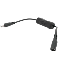 DC-F => DC-M (D 5,5x2,5мм) Black Подовжувач живлення з вимикачем