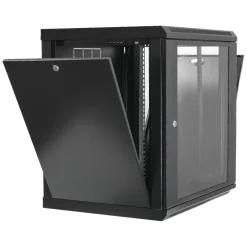 19"12U, 600х600х640мм акрилове скло, чорна Шафа