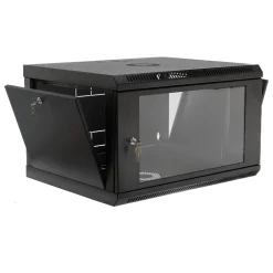 19" 6U, 600x400x373мм акрилове скло, чорна Шафа