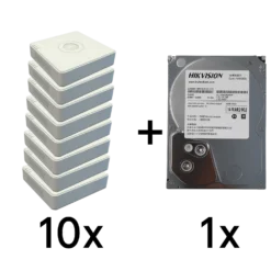 DS-7104NI-Q1(D) 10 шт + DS20HKVS-VX1 Комплект Hikvision