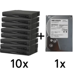 DS-7608NI-Q1(D) 10 шт + DS40HKVS-VX1 Комплект Hikvision