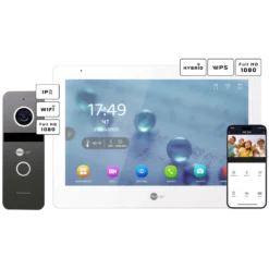 Neolight MEZZO Hybrid + SOLO IPW Graphite з кутком, PoE адаптер для панелі виклику Комплект відеодомофону