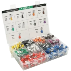 (E0508w-600 E2508b-250,E1008r-350,E1508bl-300,E4009gr-60,E7508gr-400,E6012y-40) Набір клем/наконечників 2000шт