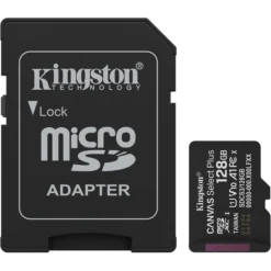 Kingston microSD 128GB C10 UHS-I A1 V10 R150MB/s + SD Карта пам'яті