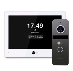 Комплект Wi-Fi IP-відеодомофон NeoLight ALPHA Hybrid white 8 дюймів та викличної панелі NeoLight Solo IPW Graphite