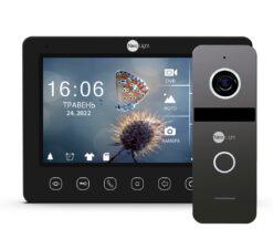 Комплект відеодомофону NeoLight Kappa+ HD WF Black 7 дюймів та панелі виклику NeoLight SOLO FHD Graphite
