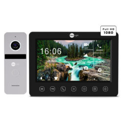 Комплект відеодомофону NeoLight KAPPA+ HD Black та панель виклику SOLO Silver