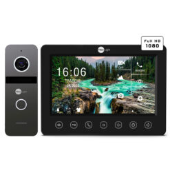 Комплект відеодомофону NeoLight KAPPA+ HD Black та панель виклику SOLO Graphite