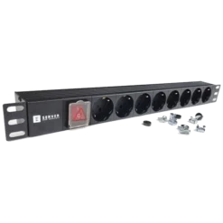 EServer 220В 19" 1U Подовжувач на 8 розеток